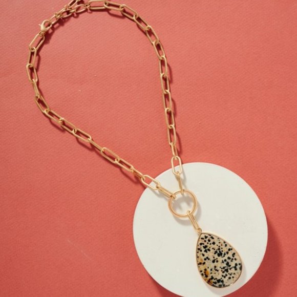 Heart Of Stone Pendant Necklace-Black Granite - Picture 2 of 2